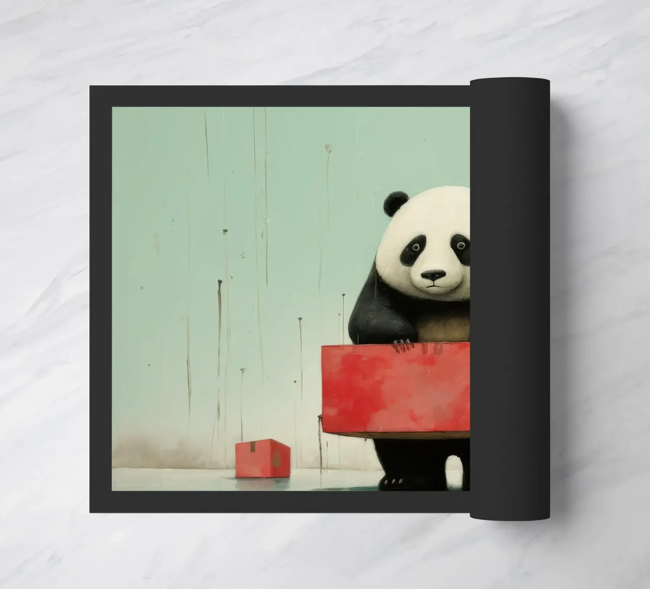 Orso panda minimale 2 zerbino da Minimal Animal Art