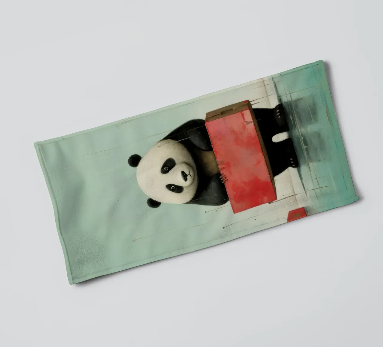 Orso panda minimale 2 asciugamano da bagno da Minimal Animal Art