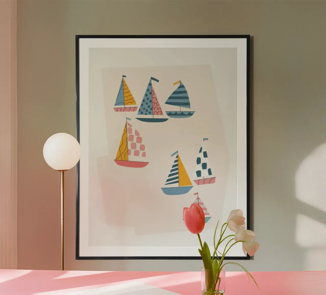 Sogni di vela poster con telaio in alluminio da Artie Shifa