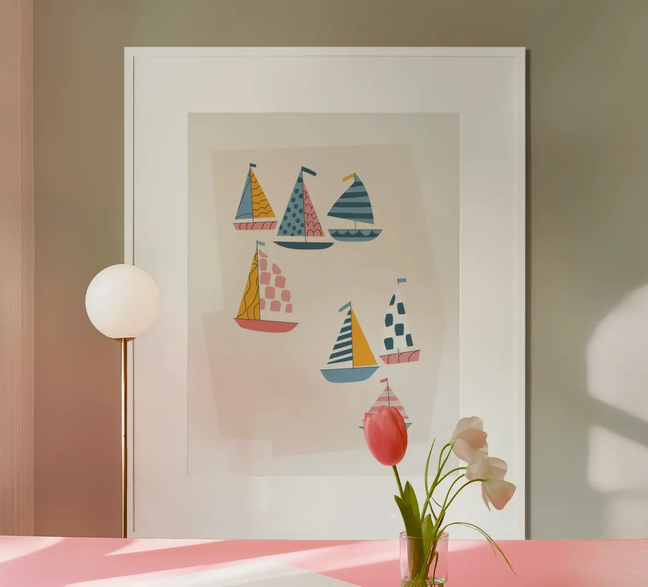 Sogni di vela poster con telaio in alluminio da Artie Shifa