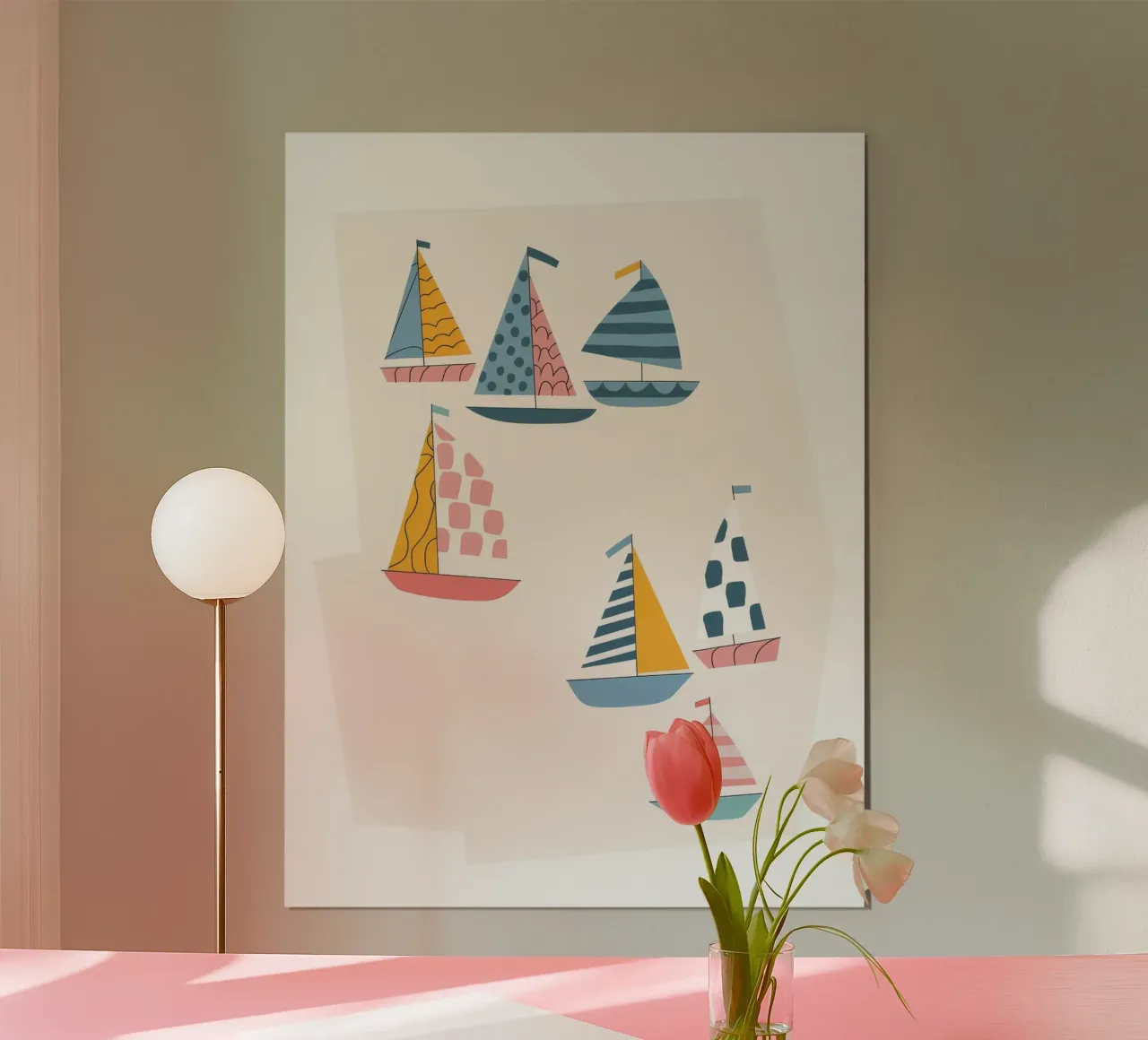 Sogni di vela poster con telaio in alluminio da Artie Shifa