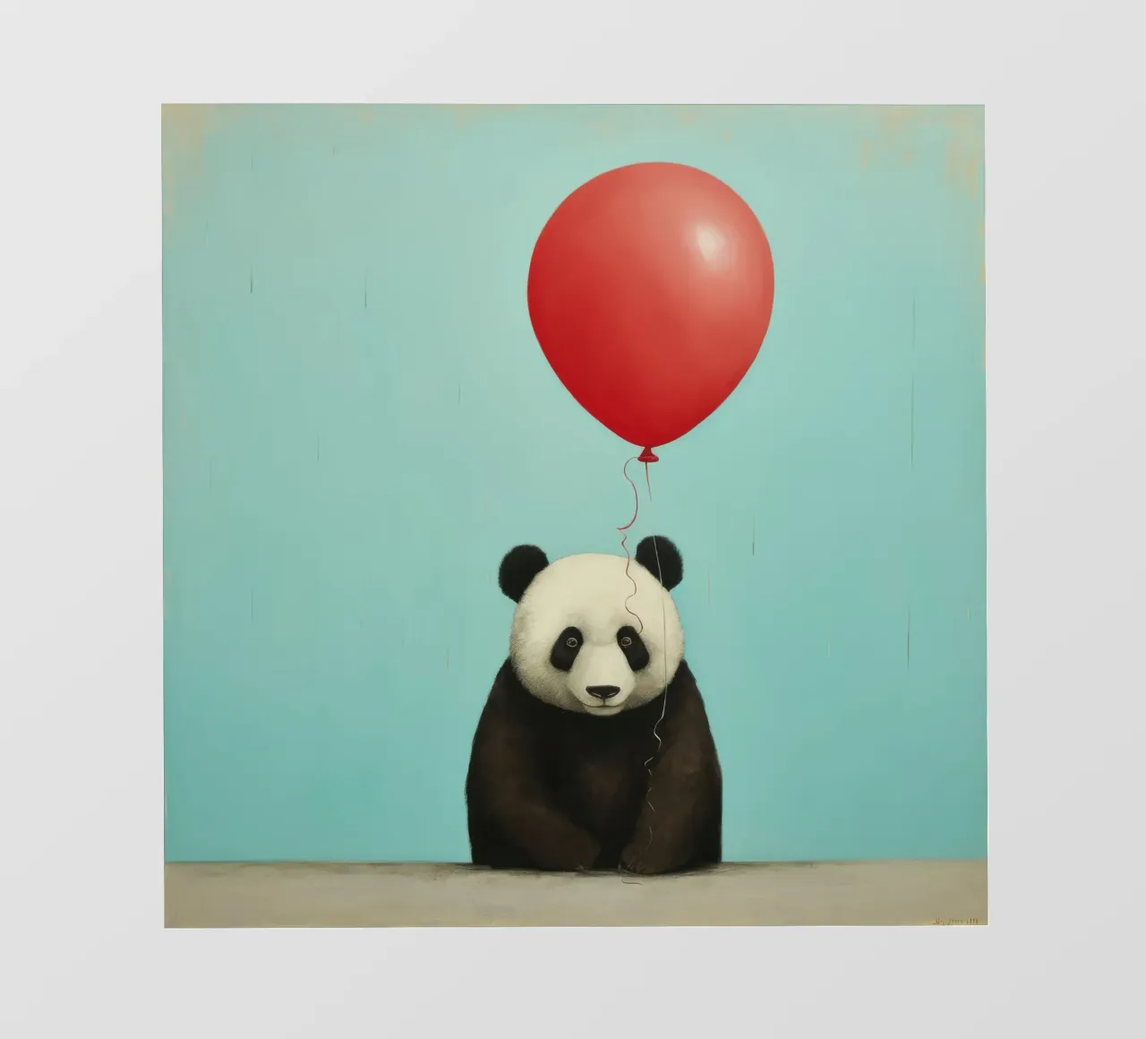 Orso panda minimale 3 pellicola backlit da Minimal Animal Art