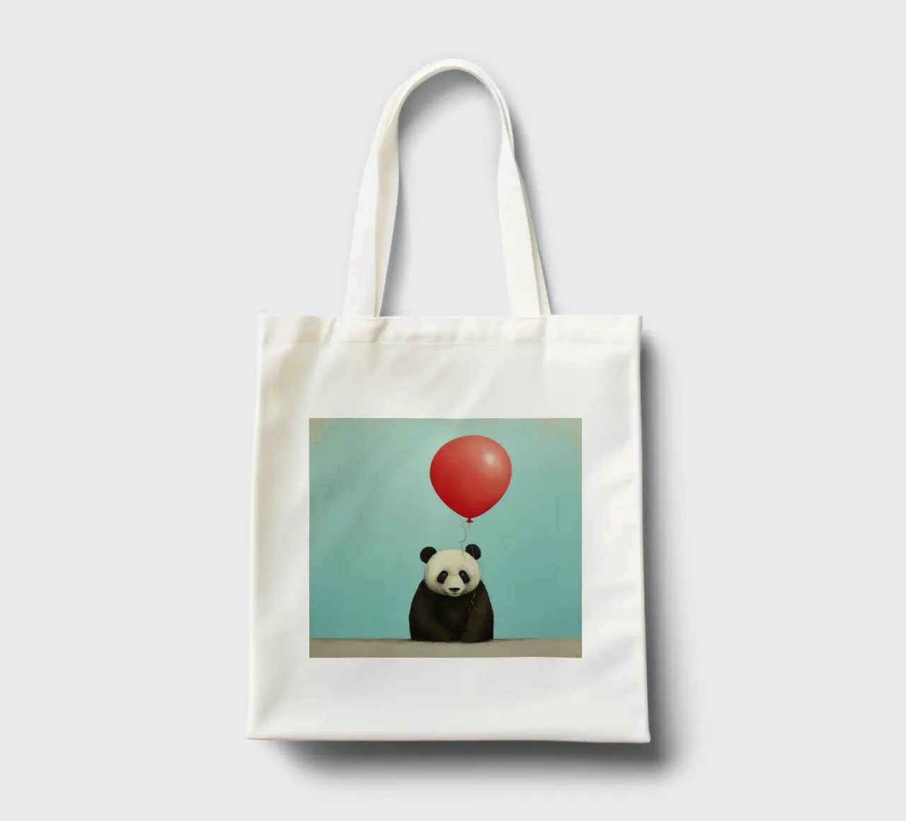 Orso panda minimale 3 borsa in juta da Minimal Animal Art