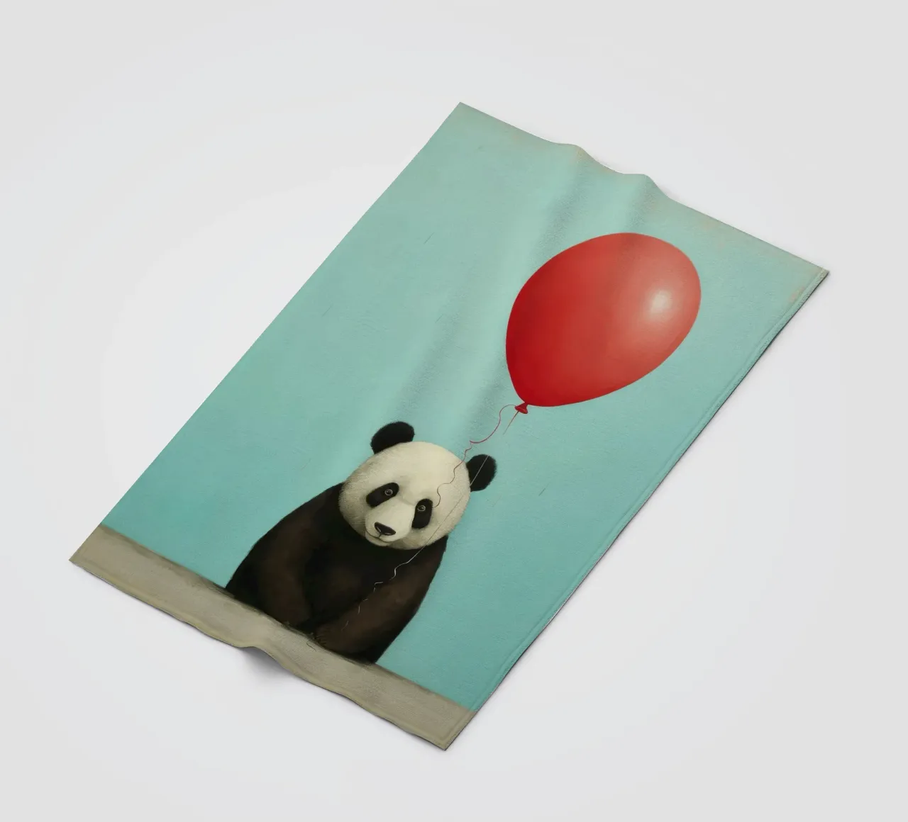 Orso panda minimale 3 coperta in pile da Minimal Animal Art