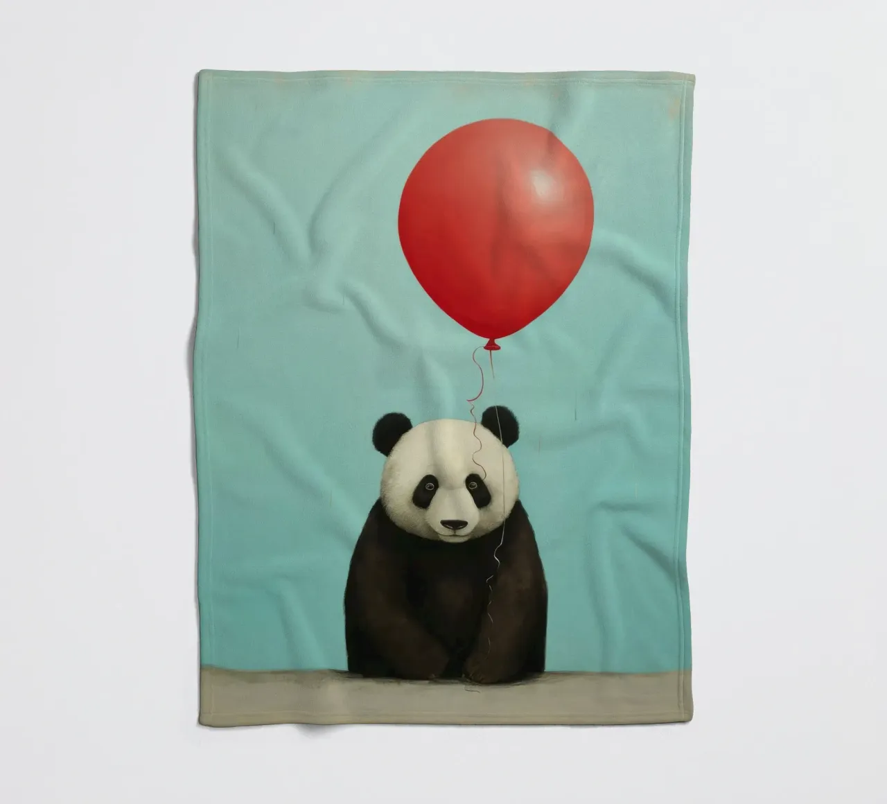 Orso panda minimale 3 coperta in pile da Minimal Animal Art