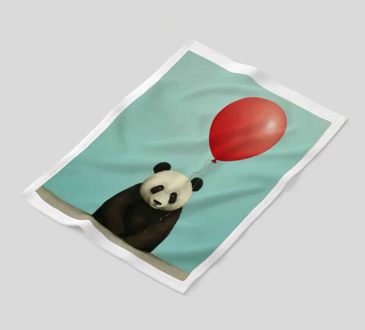 Orso panda minimale 3 coperta in pile da Minimal Animal Art