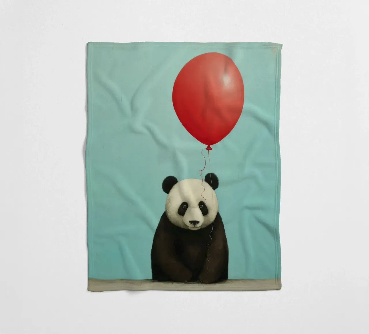 Orso panda minimale 3 coperta in pile da Minimal Animal Art