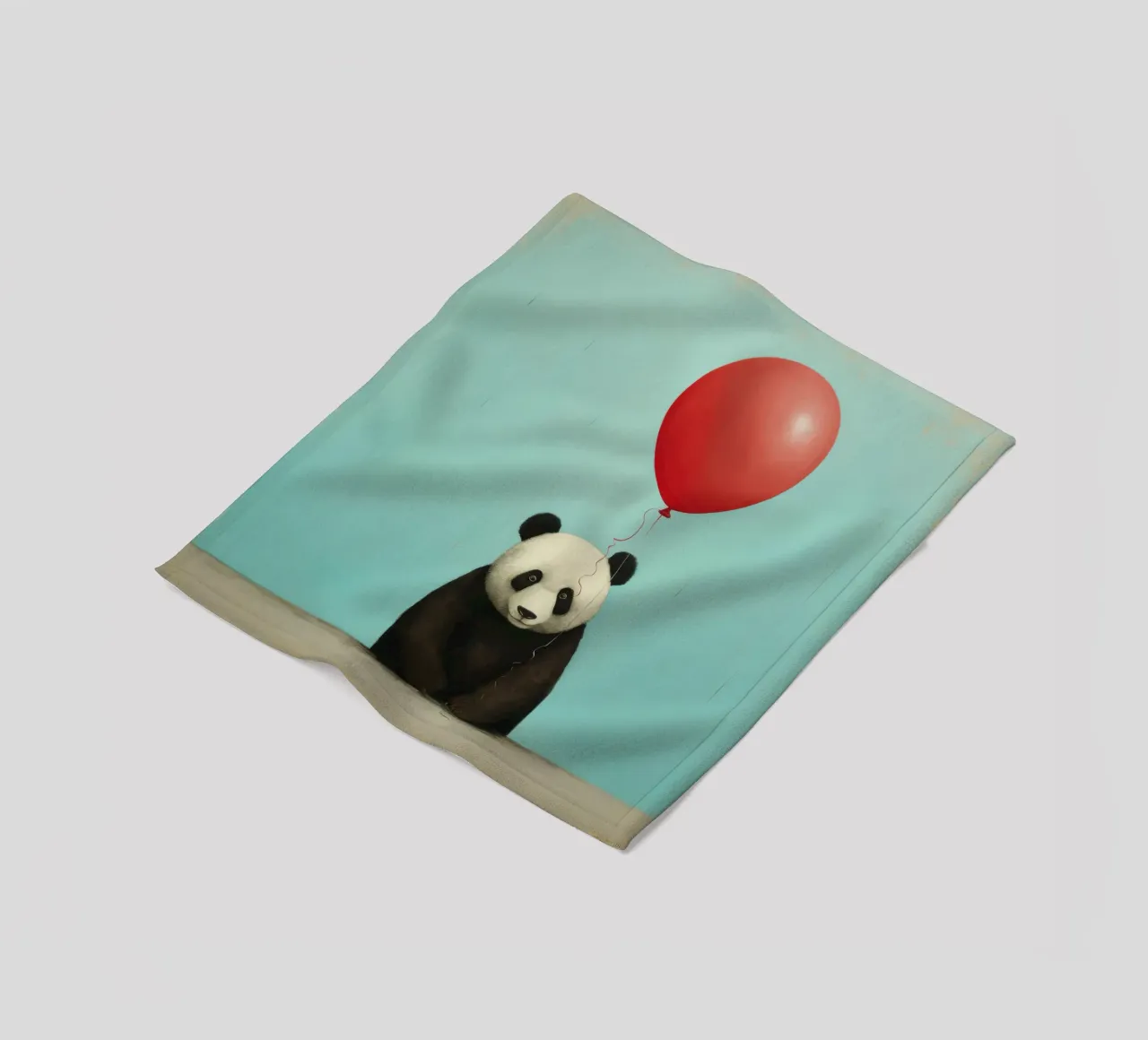 Orso panda minimale 3 coperta in pile da Minimal Animal Art