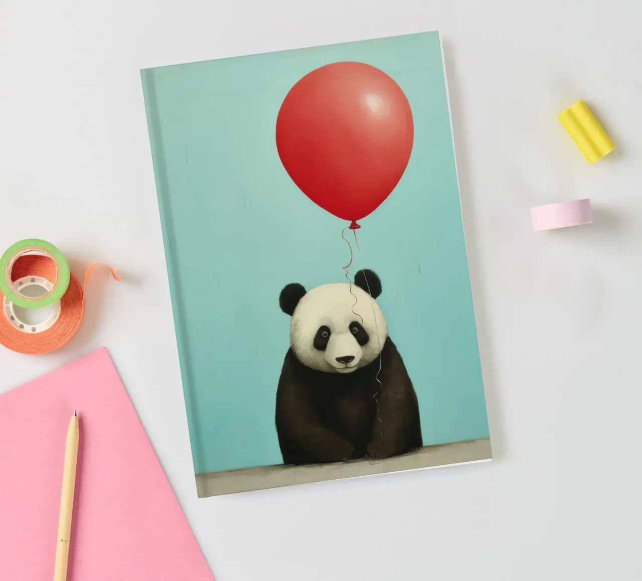 Minimal Panda Bear 3 notebook by Minimal Animal Art