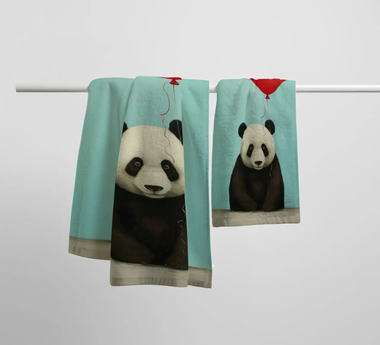 Minimal Pandabär 3 Handtuch von Minimal Animal Art