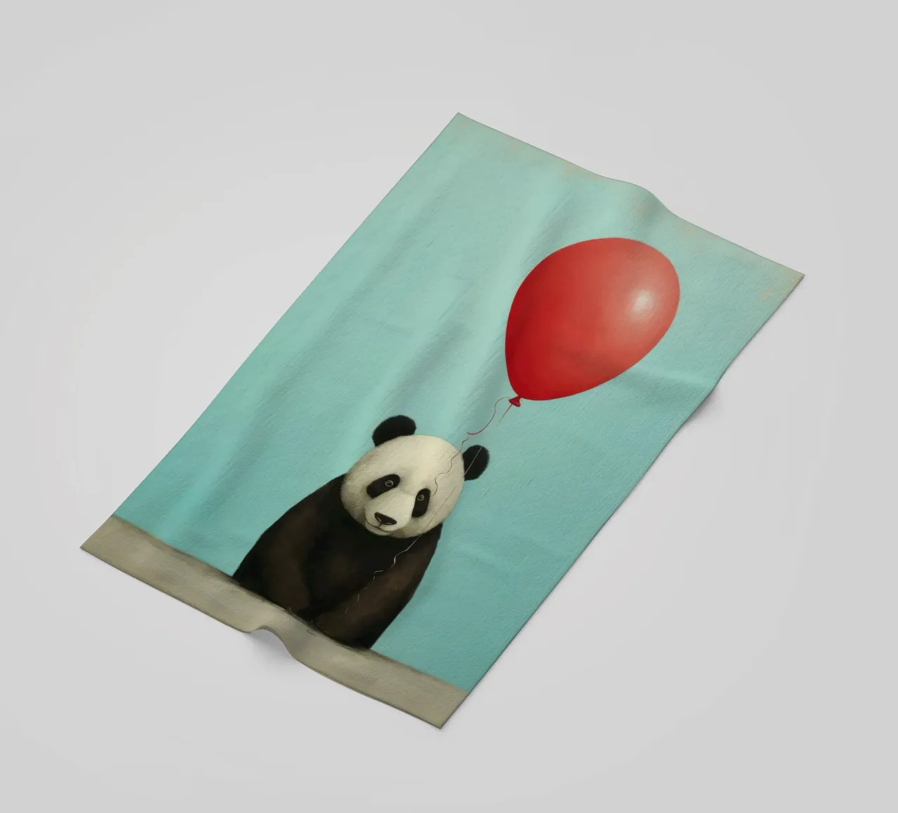 Orso panda minimale 3 telo mare da Minimal Animal Art