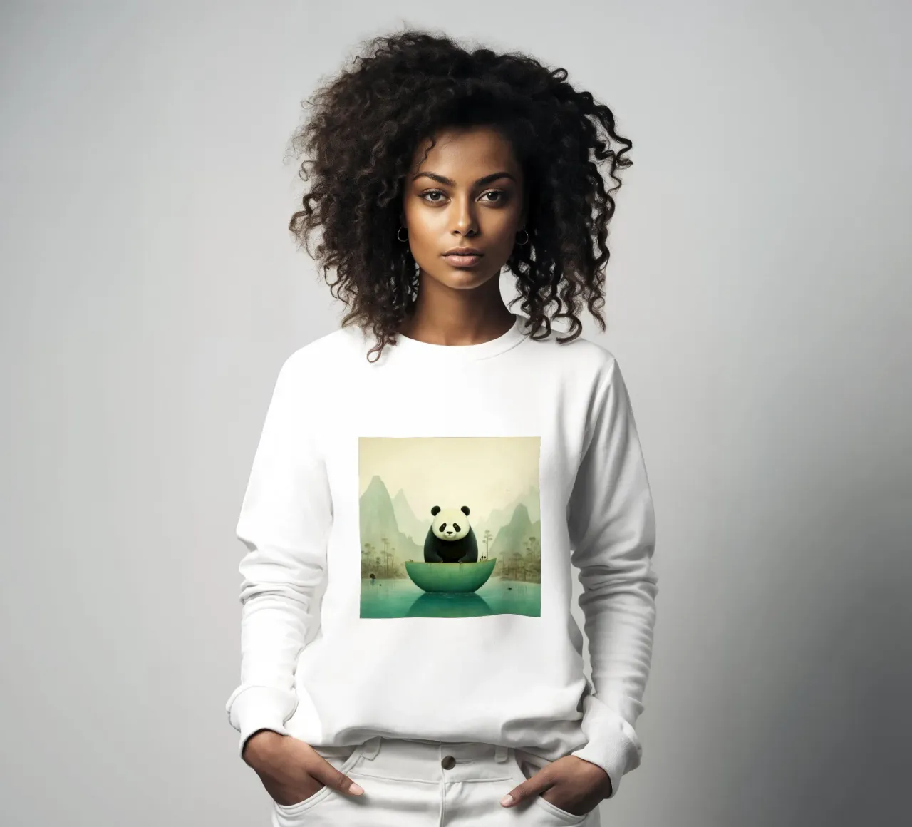 Orso panda minimale 4 felpa da Minimal Animal Art