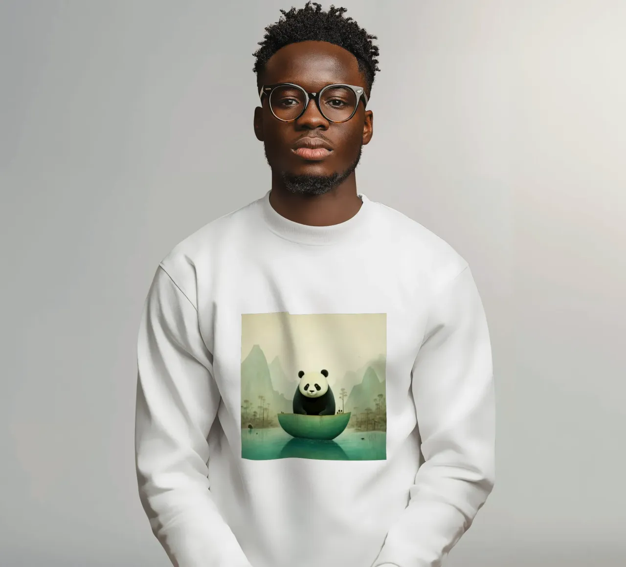 Orso panda minimale 4 felpa da Minimal Animal Art