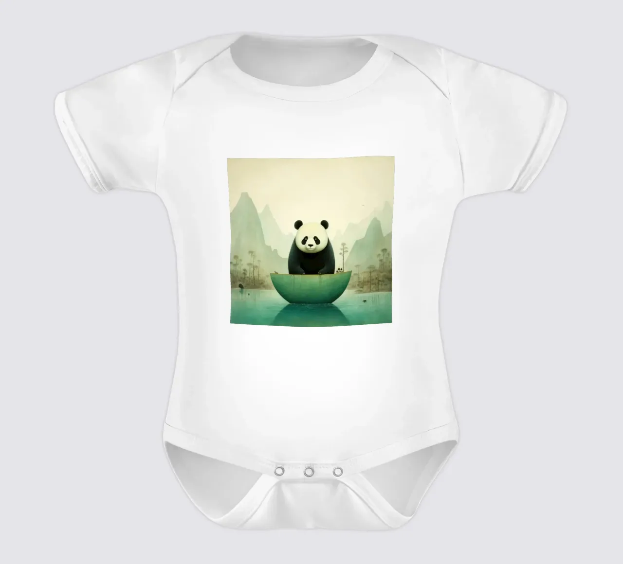 Minimal Pandabär 4 Kurzarm Babybody von Minimal Animal Art