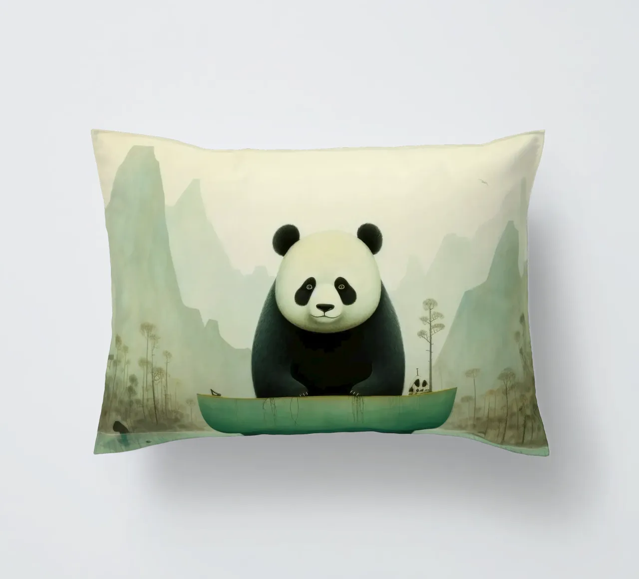 Orso panda minimale 4 cuscino da Minimal Animal Art