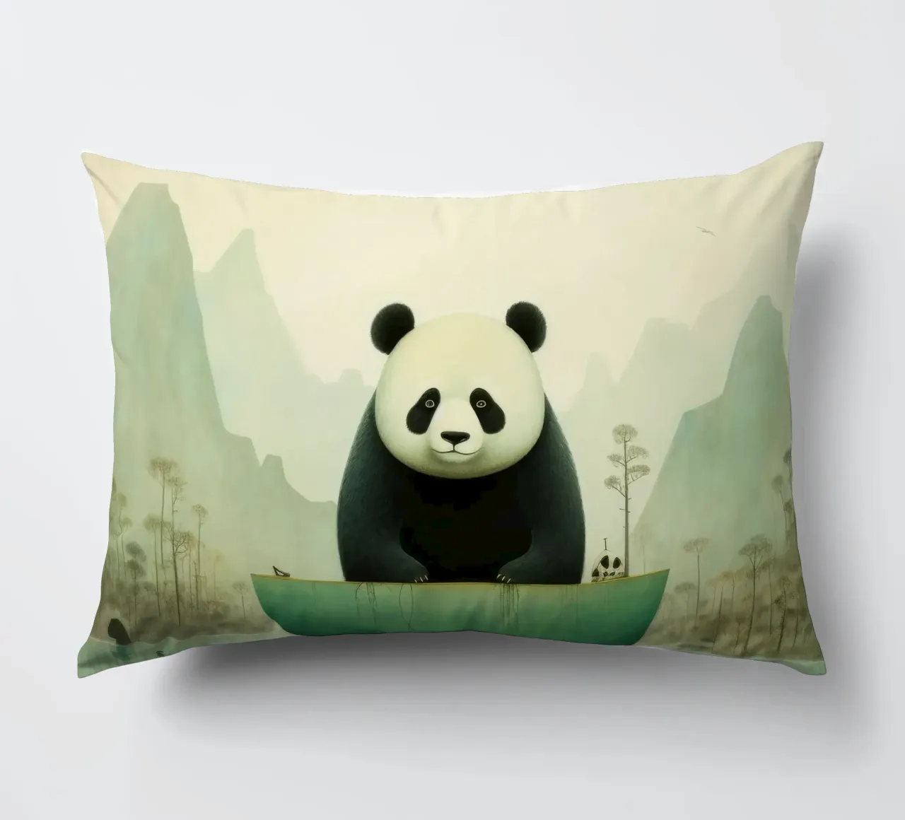 Orso panda minimale 4 cuscino da Minimal Animal Art