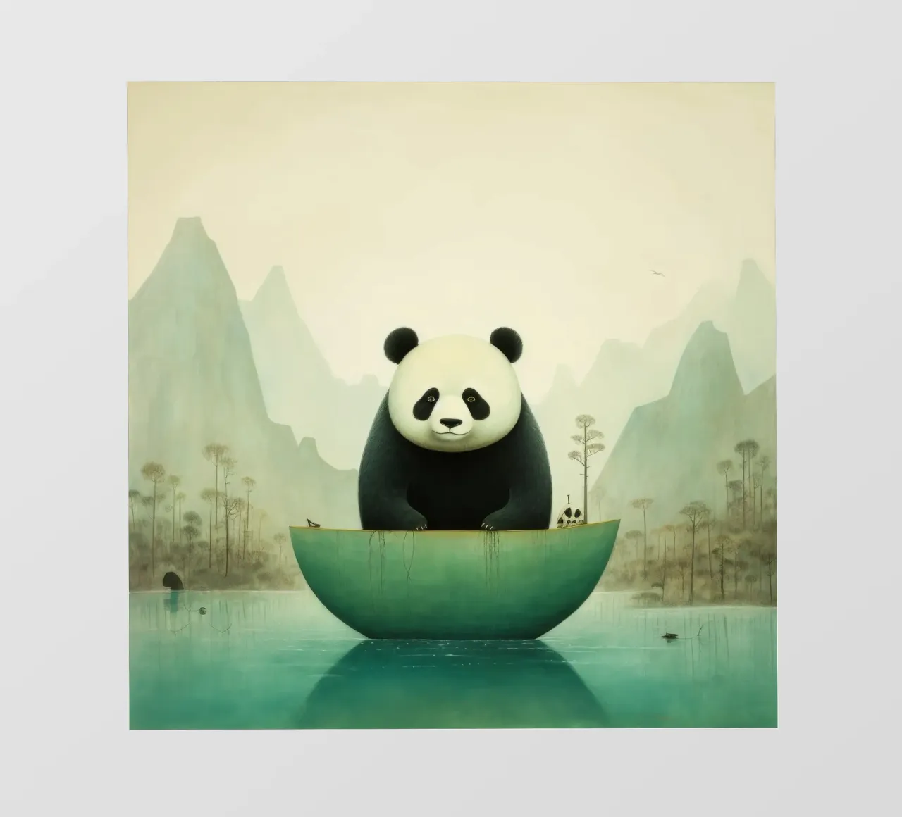 Orso panda minimale 4 telo in pvc da Minimal Animal Art