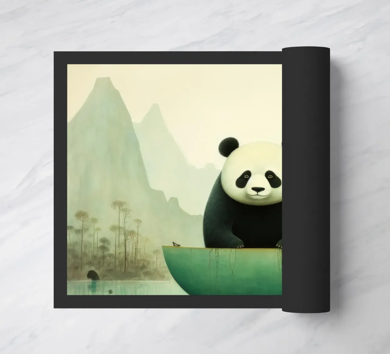 Orso panda minimale 4 zerbino da Minimal Animal Art
