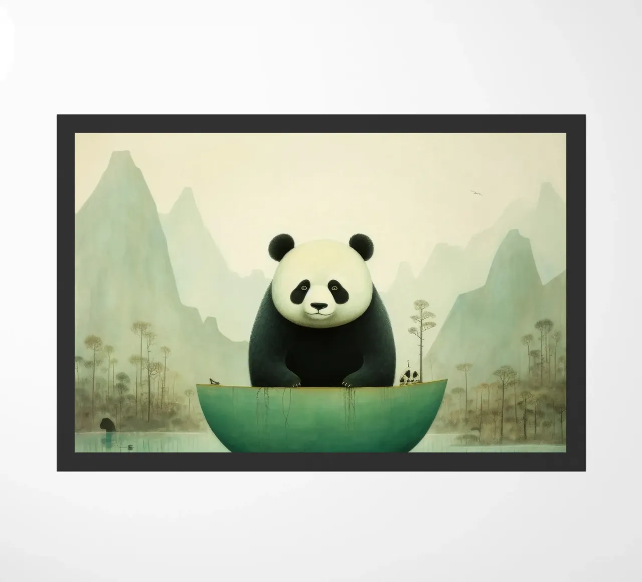 Orso panda minimale 4 zerbino da Minimal Animal Art
