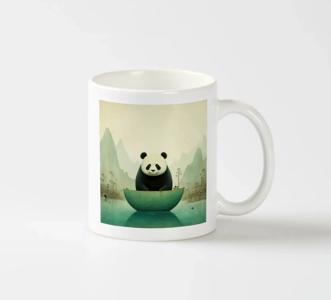 Orso panda minimale 4 tazza in ceramica da Minimal Animal Art