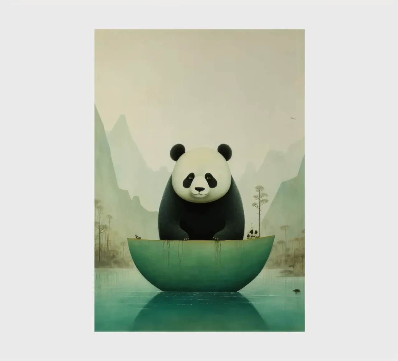Minimal Panda Bear 4 notebook by Minimal Animal Art
