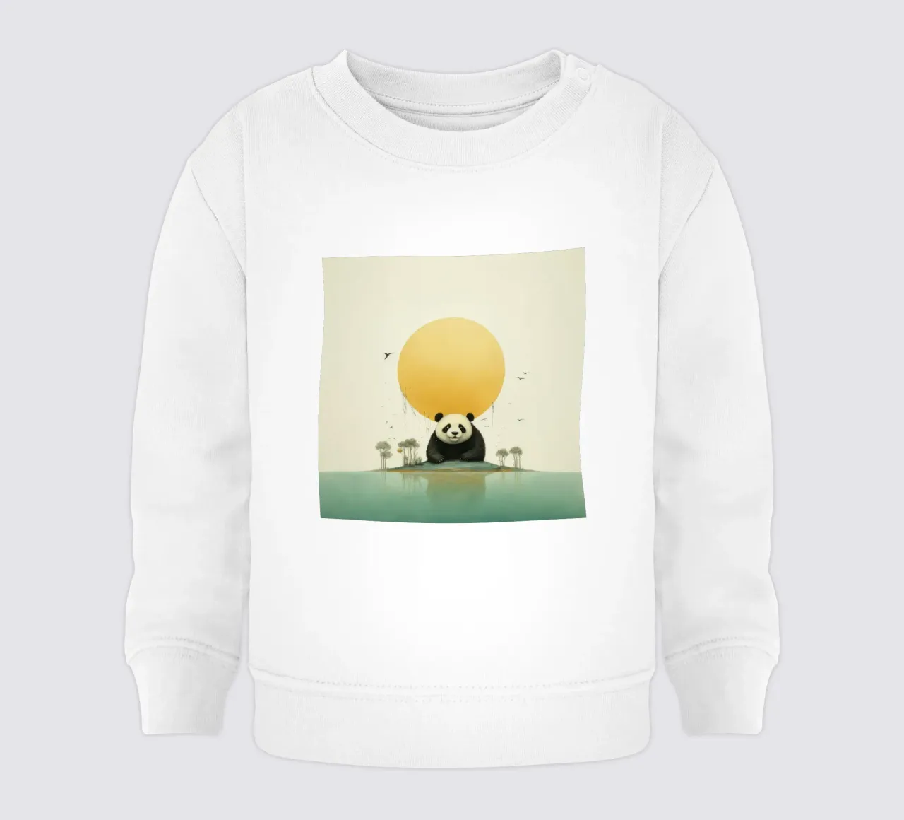 Orso panda minimale 1 felpa neonato da Minimal Animal Art
