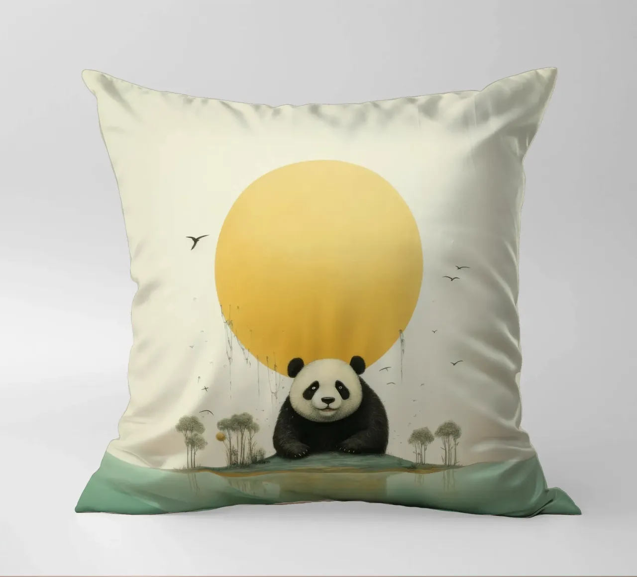 Orso panda minimale 1 cuscino da Minimal Animal Art