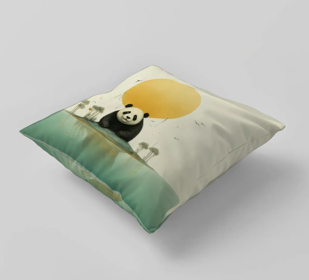 Orso panda minimale 1 cuscino da Minimal Animal Art