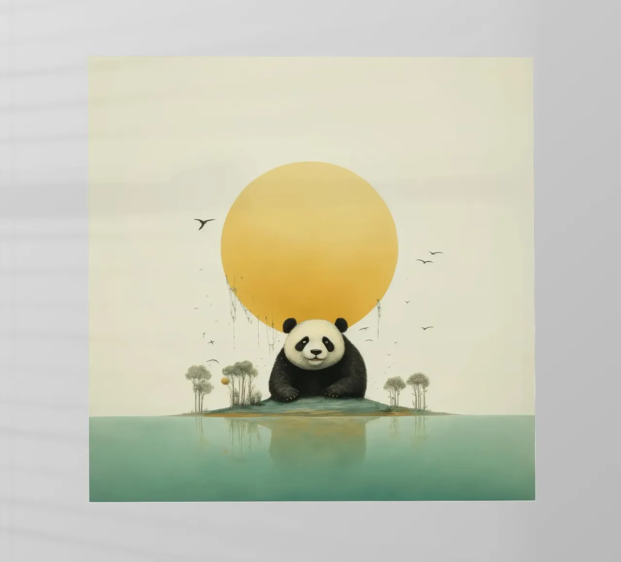 Orso panda minimale 1 pellicola backlit da Minimal Animal Art