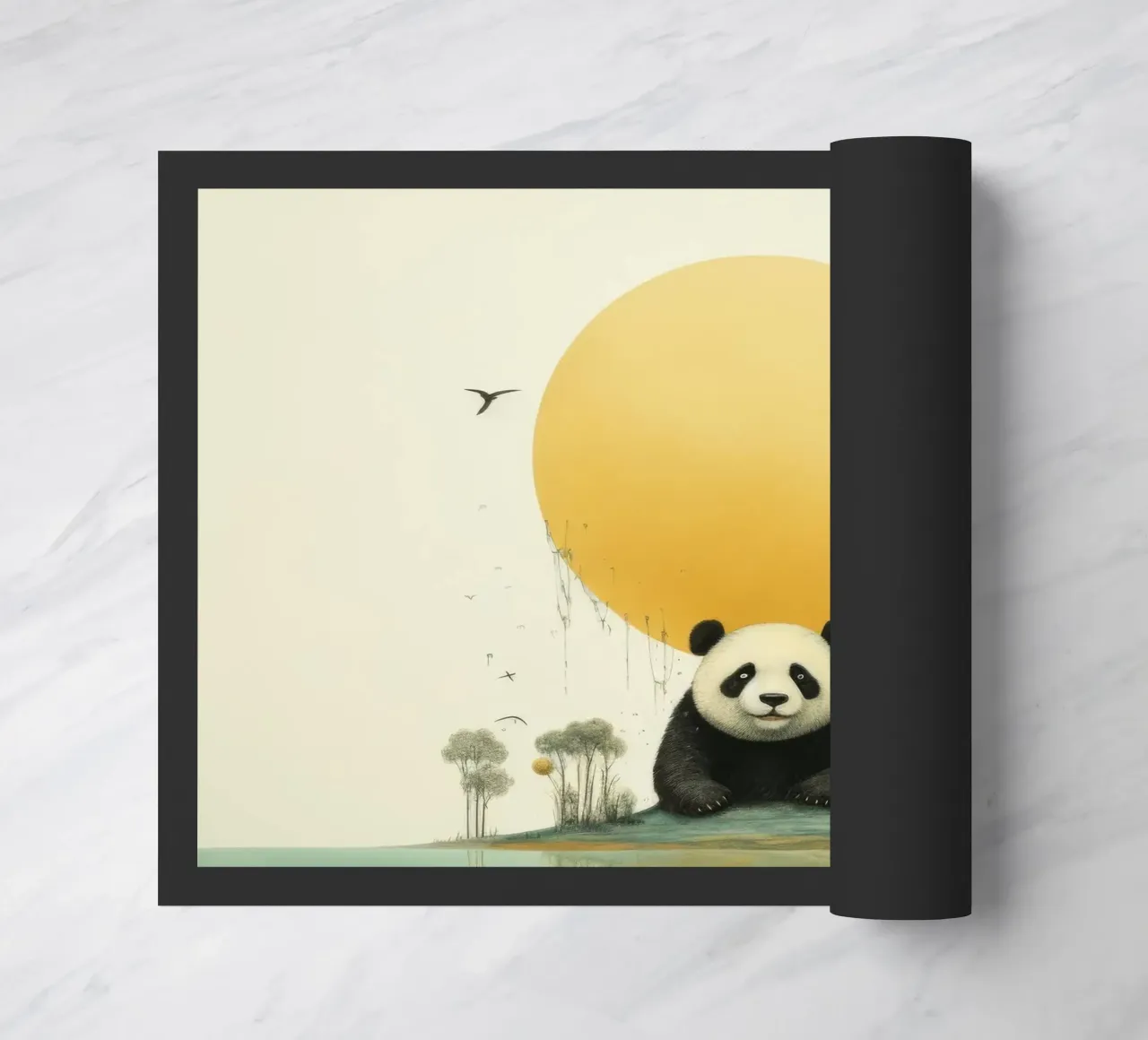 Orso panda minimale 1 zerbino da Minimal Animal Art