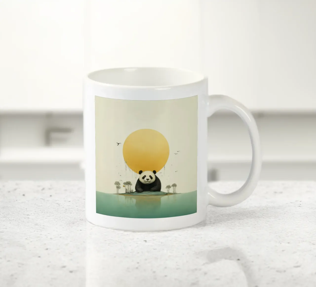 Orso panda minimale 1 tazza in ceramica da Minimal Animal Art