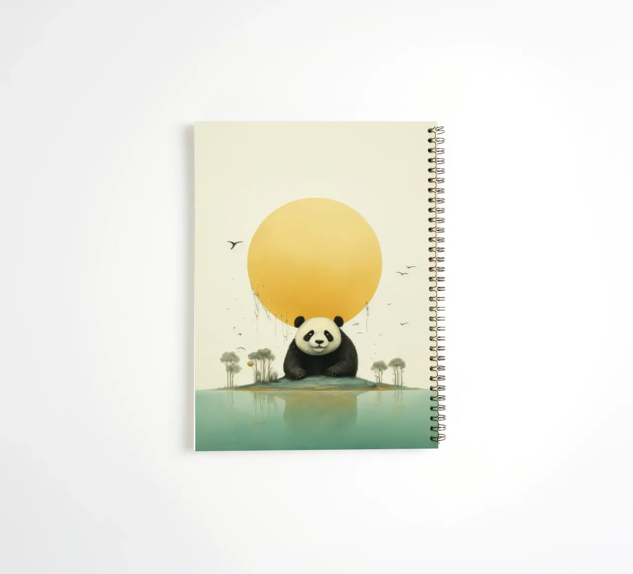 Minimal Panda Bear 1 spiral notebook by Minimal Animal Art