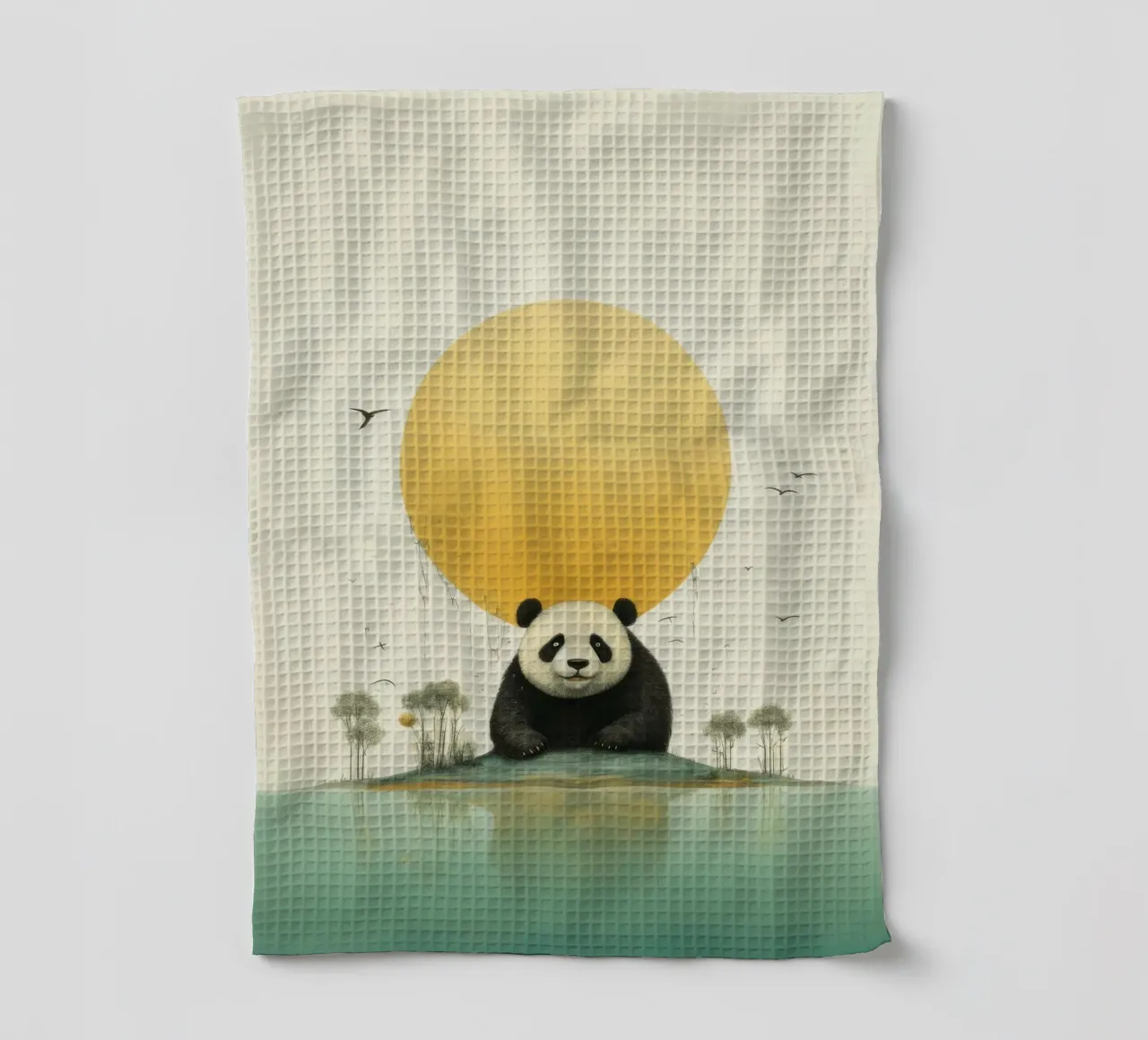 Orso panda minimale 1 canovaccio da cucina da Minimal Animal Art