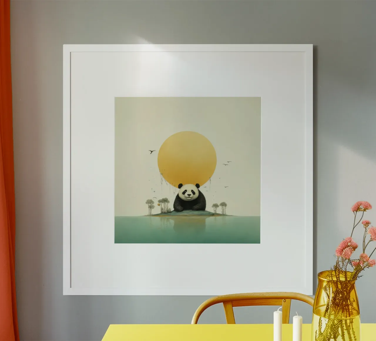 Ours Panda Minimal 1 poster de Minimal Animal Art