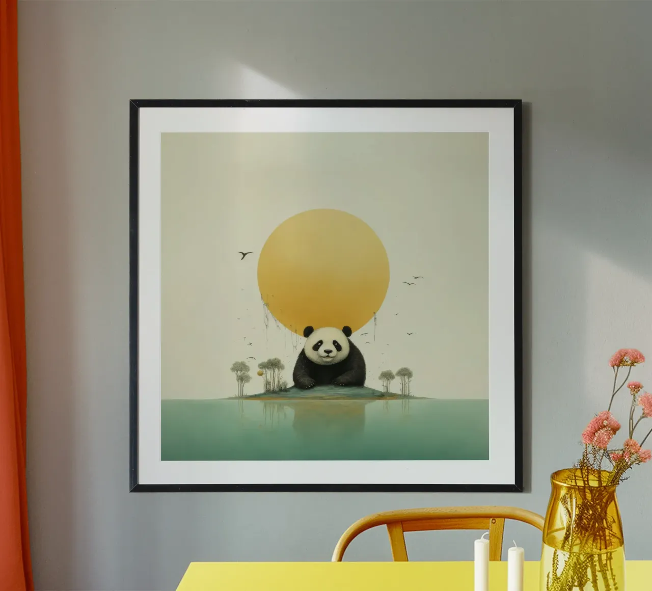Ours Panda Minimal 1 poster de Minimal Animal Art