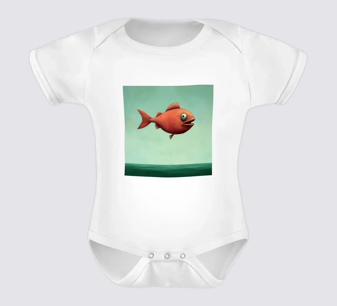 Minimal Piranha 2 body neonato maniche corte da Minimal Animal Art
