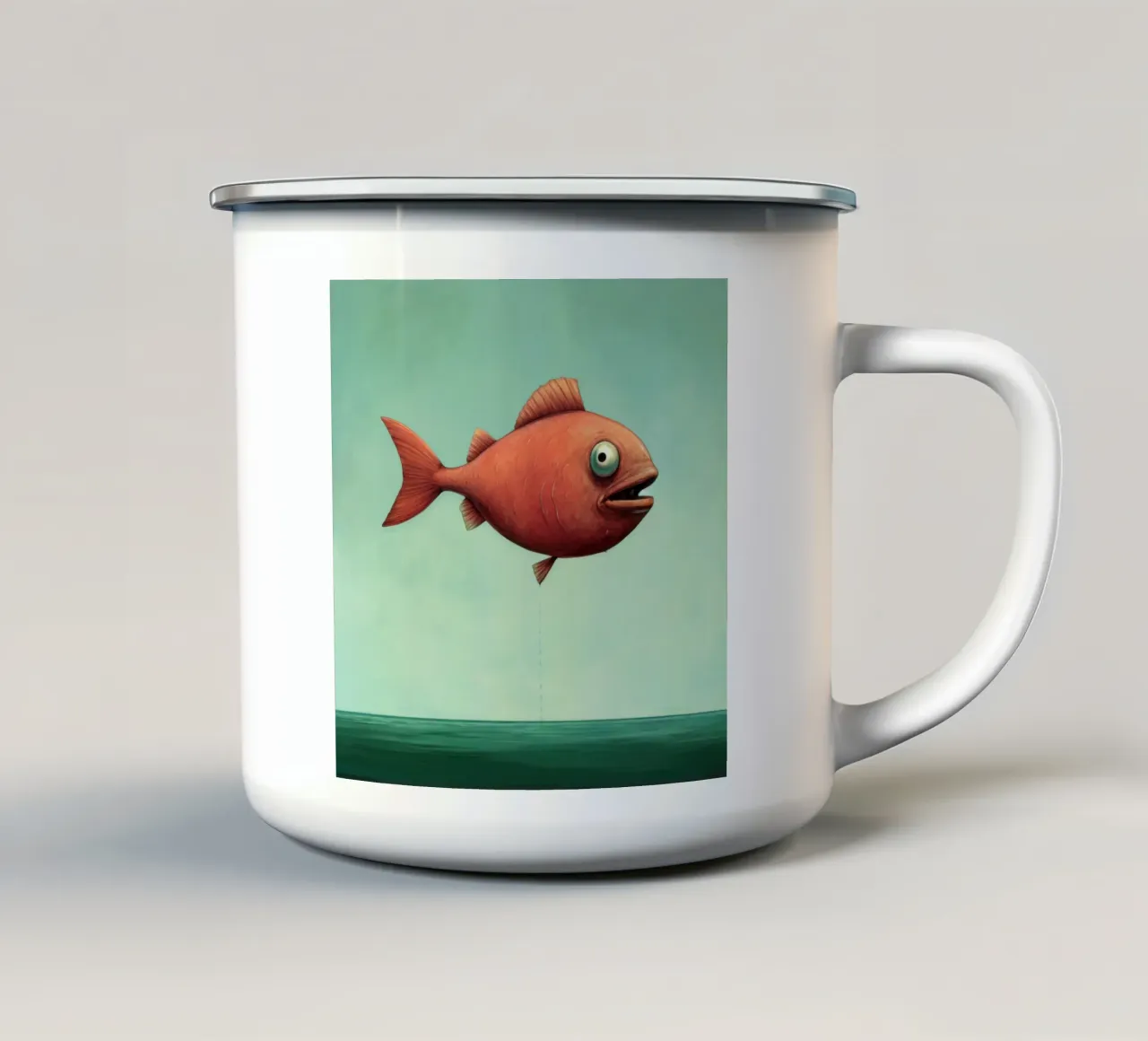 Minimal Piranha 2 tazza in smalto da Minimal Animal Art