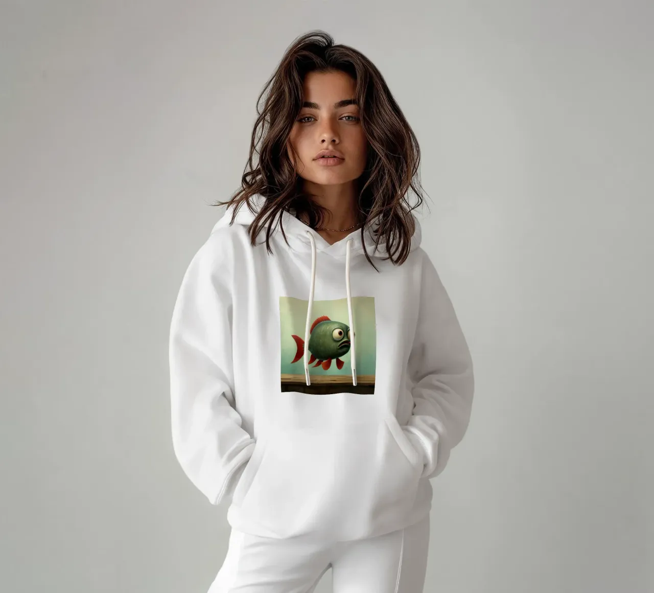 Piranha minimo 3 felpa con cappuccio da Minimal Animal Art