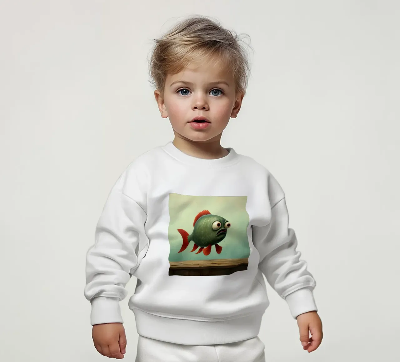 Piranha minimo 3 felpa neonato da Minimal Animal Art