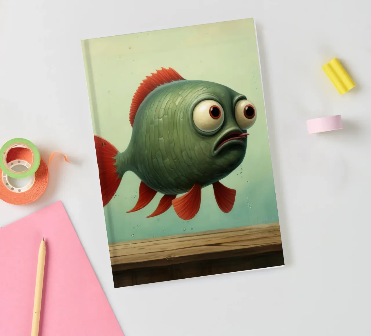 Minimal Piranha 3 notebook by Minimal Animal Art