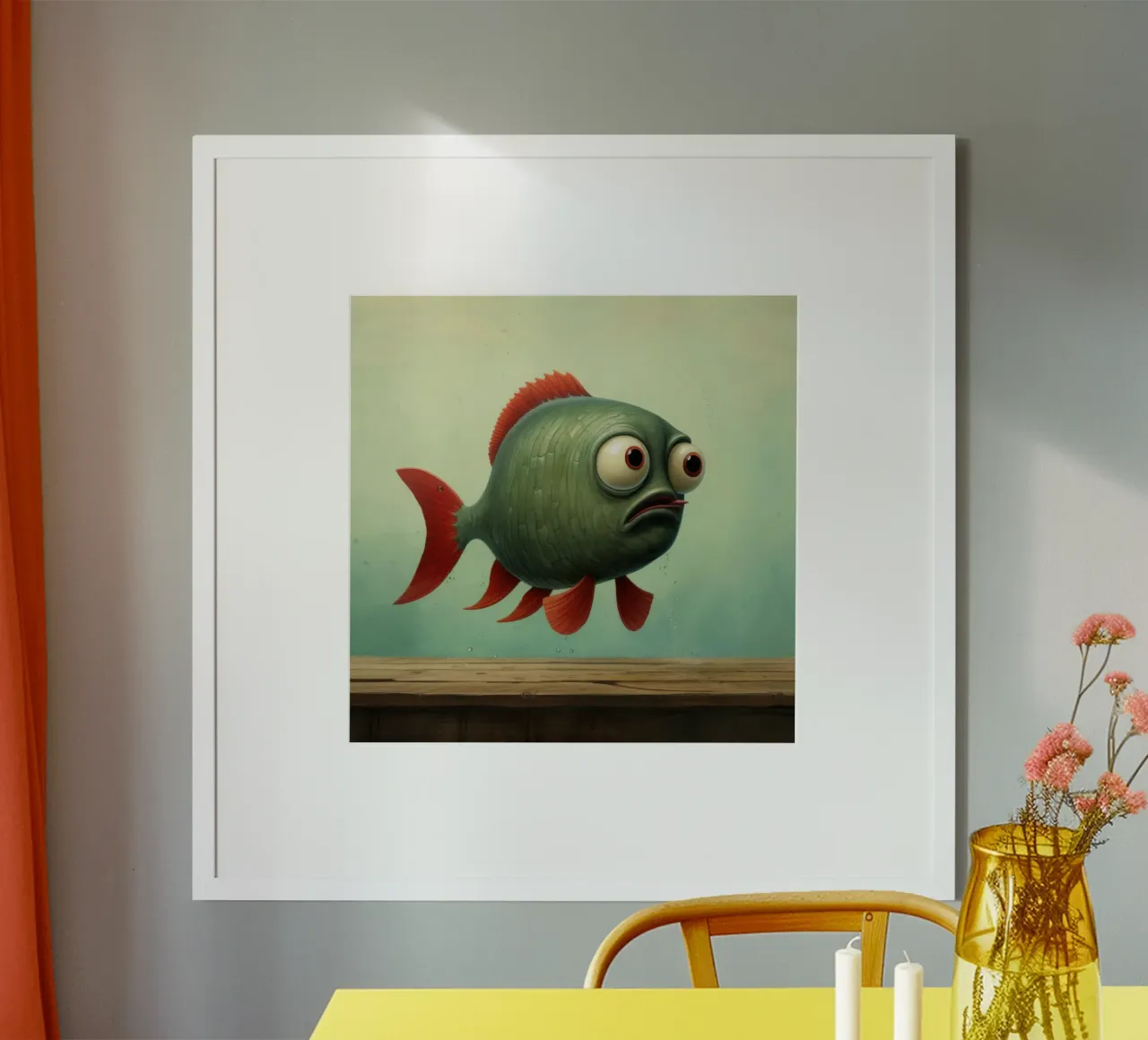 Piranha minimo 3 carta hahnemühle da Minimal Animal Art