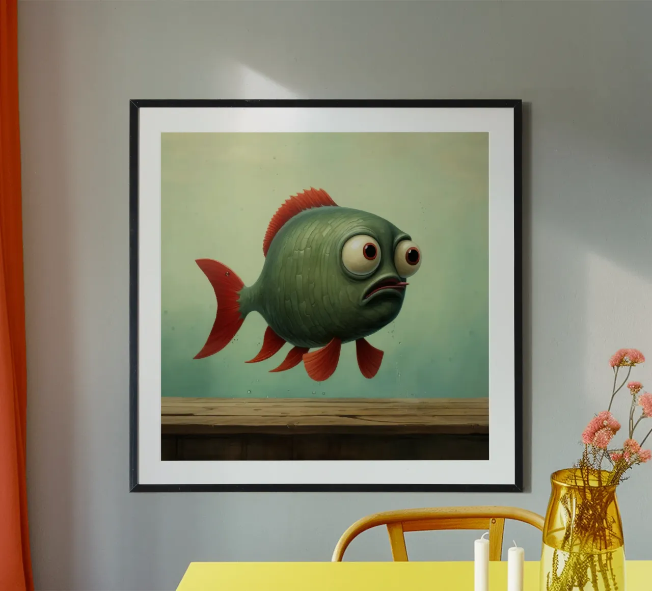 Piranha minimo 3 carta hahnemühle da Minimal Animal Art