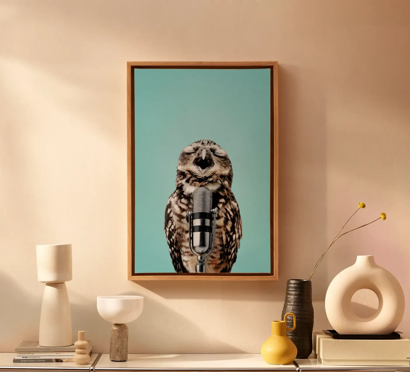 Owl Mic canvas van Jonas Loose