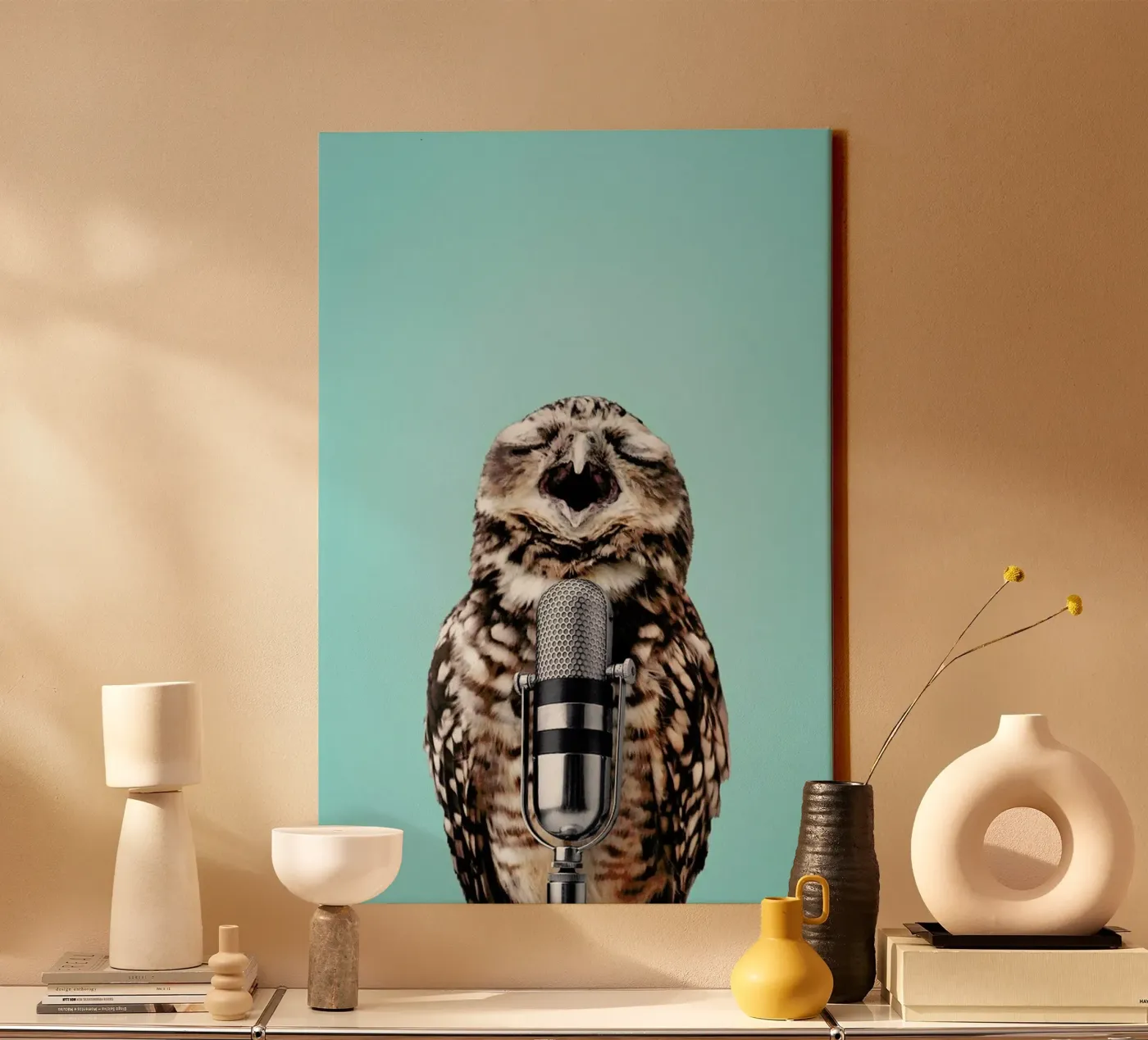 Owl Mic canvas van Jonas Loose