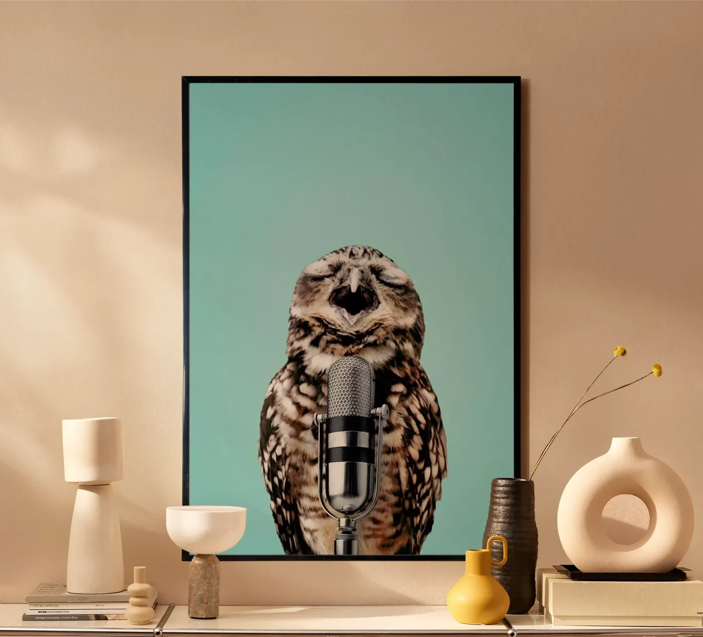Owl Mic poster van Jonas Loose