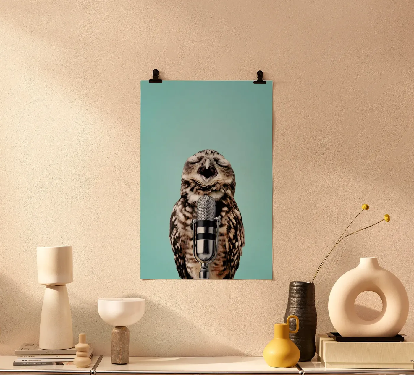 Owl Mic poster van Jonas Loose