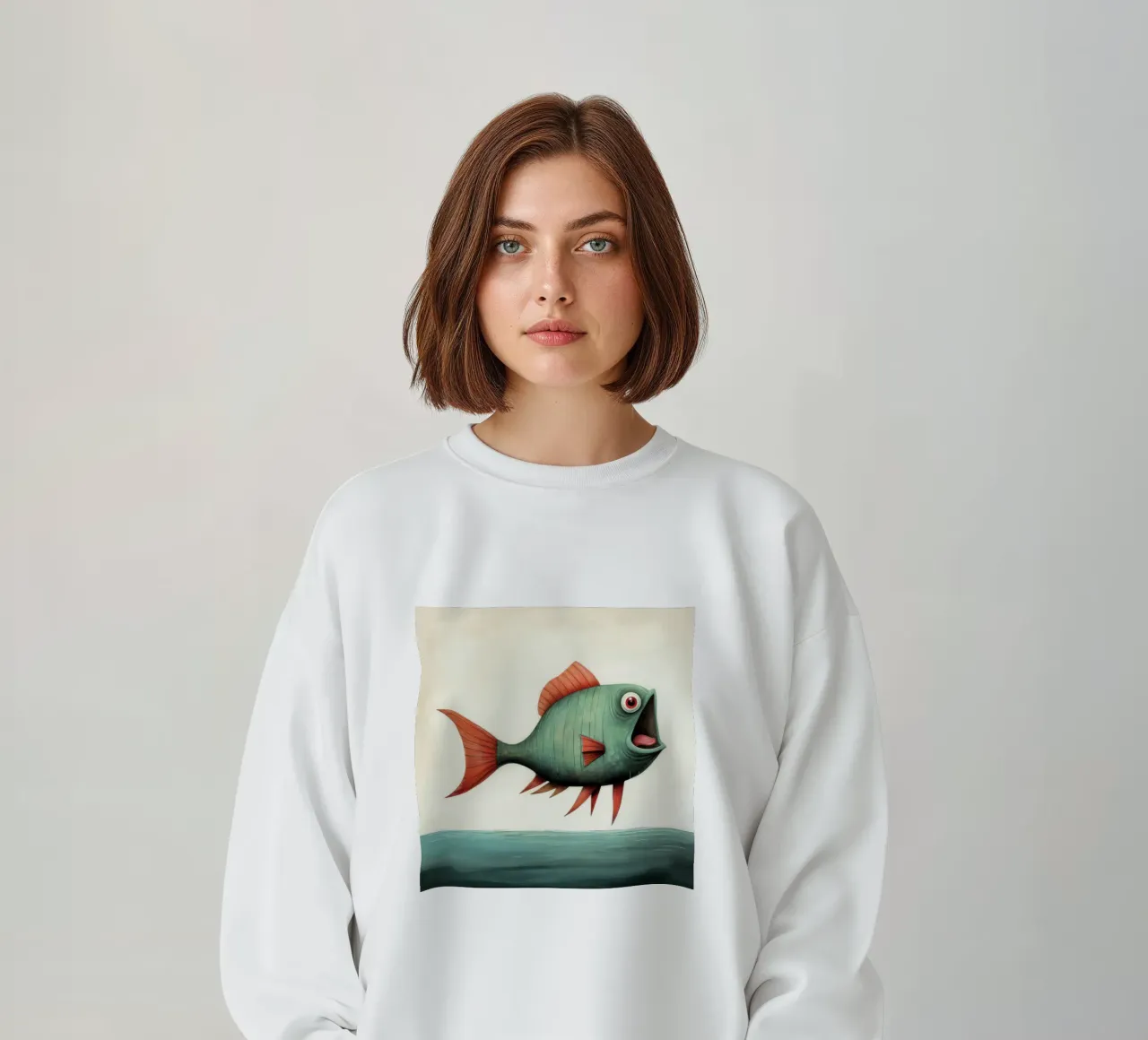 Piranha minimo 4 felpa da Minimal Animal Art