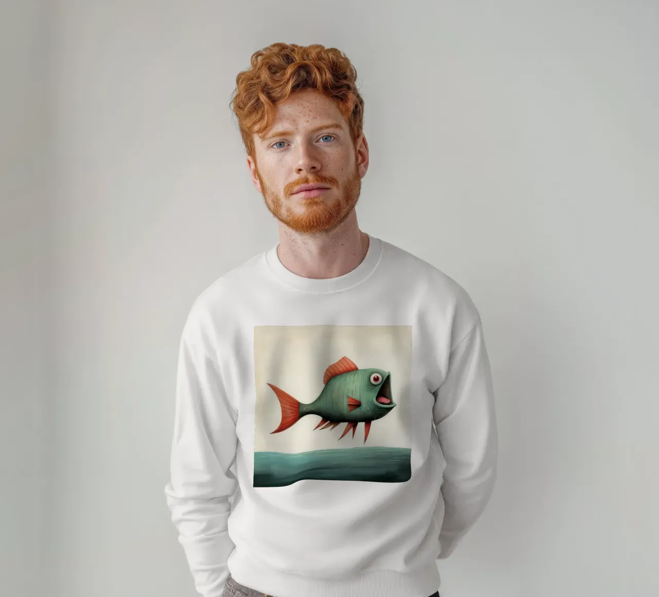 Piranha minimo 4 felpa da Minimal Animal Art