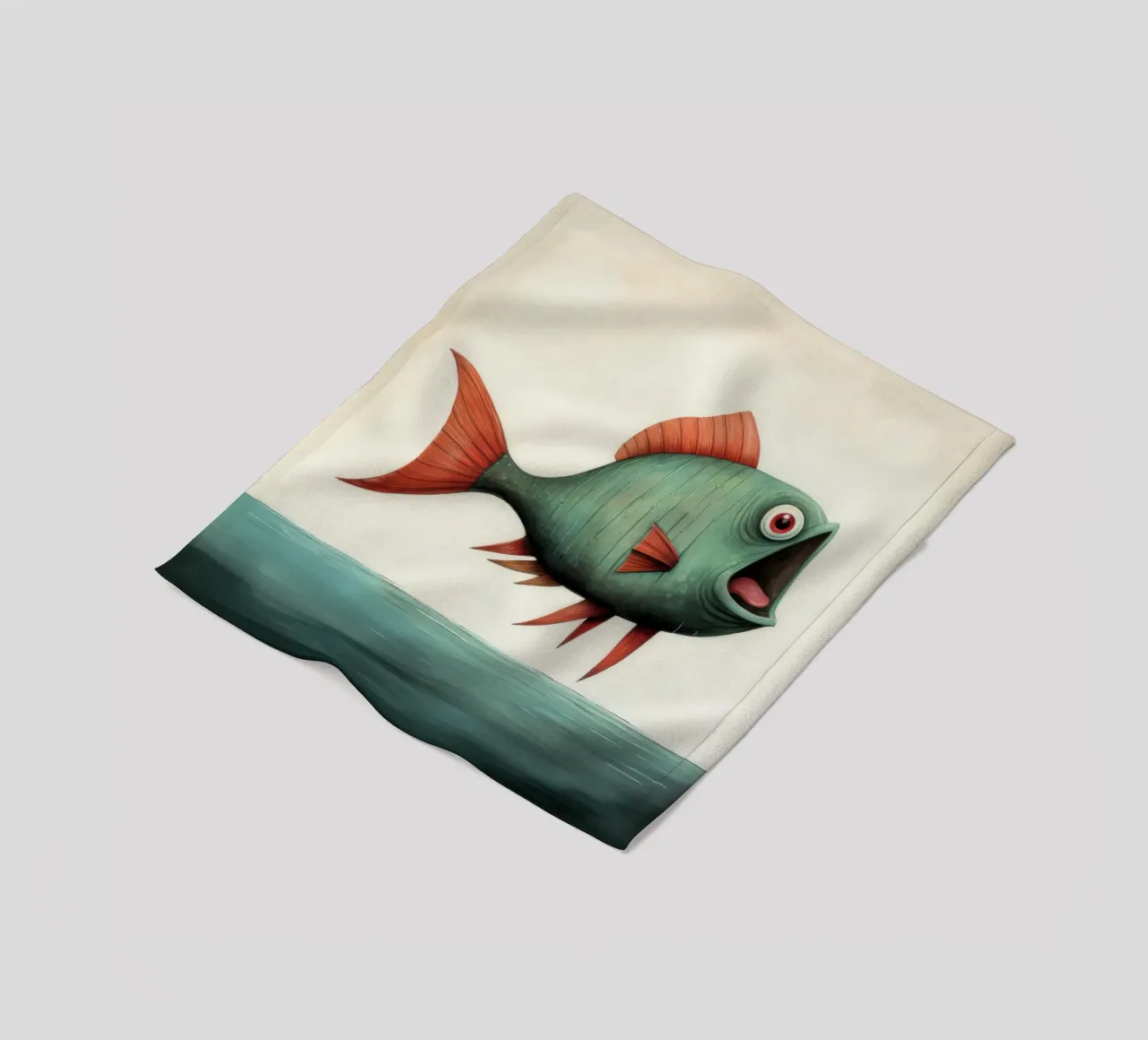 Piranha minimo 4 coperta in pile da Minimal Animal Art