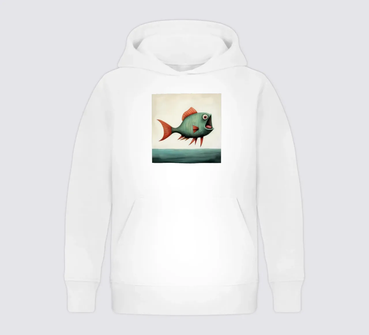 Piranha minimo 4 felpa bambino con cappuccio da Minimal Animal Art